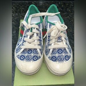 Gucci Kids Blue Pattern Sneakers